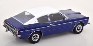 Ford Taunus GXL Coupe 1971 mit Vinyldach  dunkelblau/mattweiß KK-Scale 1:18 Metallmodell (Türen, Motorhaube... nicht zu öffnen!)