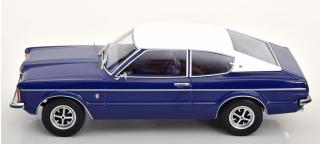 Ford Taunus GXL Coupe 1971 mit Vinyldach  dunkelblau/mattweiß KK-Scale 1:18 Metallmodell (Türen, Motorhaube... nicht zu öffnen!)