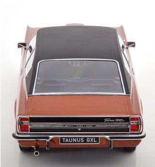 Ford Taunus GXL Coupe 1971 mit Vinyldach  braunmetallic/mattschwarz KK-Scale 1:18 Metallmodell (Türen, Motorhaube... nicht zu öffnen!)