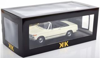 BMW 1600-2 Cabrio 1968  weiß KK-Scale 1:18 Metallmodell (Türen, Motorhaube... nicht zu öffnen!)