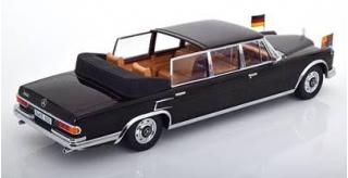 Mercedes 600 W100 Landaulet Queen Elizabeth II / Kiesinger 1965  schwarz KK-Scale 1:18 Metallmodell (Türen, Motorhaube... nicht zu öffnen!)