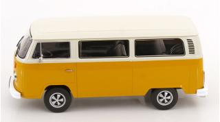 VW T2b Bus 1972 gelb/weiß mit Fuchsfelgen KK-Scale 1:18 Metallmodell (Türen, Motorhaube... nicht zu öffnen!)