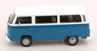 VW T2b Bus 1972 blau/weiß KK-Scale 1:18 Metallmodell (Türen, Motorhaube... nicht zu öffnen!)