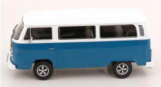 VW T2b Bus 1972 blau/weiß mit Fuchsfelgen KK-Scale 1:18 Metallmodell (Türen, Motorhaube... nicht zu öffnen!)