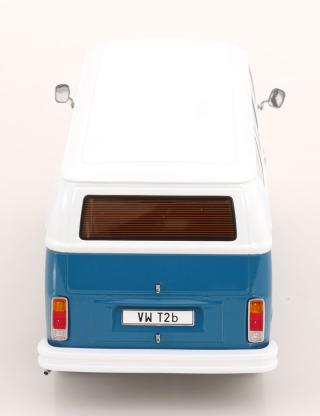 VW T2b Bus 1972 blau/weiß mit Fuchsfelgen KK-Scale 1:18 Metallmodell (Türen, Motorhaube... nicht zu öffnen!)