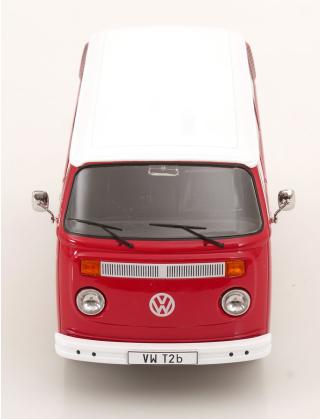 VW T2b Bus 1972 rot/weiß Porsche Renndienst mit Fuchsfelgen KK-Scale 1:18 Metallmodell (Türen, Motorhaube... nicht zu öffnen!)