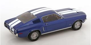 Ford Mustang GT Fastback 1968 blaumetallic/weiß KK-Scale 1:18 Metallmodell (Türen, Motorhaube... nicht zu öffnen!)