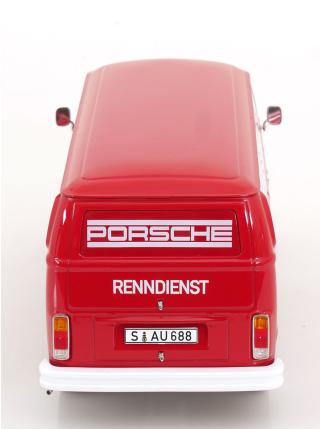 VW T2b Kastenwagen 1972 Porsche Renndienst rot KK-Scale 1:18 Metallmodell (Türen, Motorhaube... nicht zu öffnen!)