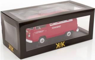 VW T2b Kastenwagen 1972 Porsche Renndienst rot KK-Scale 1:18 Metallmodell (Türen, Motorhaube... nicht zu öffnen!)