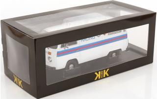 VW T2b Kastenwagen 1972 Porsche Martini Racing weiß KK-Scale 1:18 Metallmodell (Türen, Motorhaube... nicht zu öffnen!)