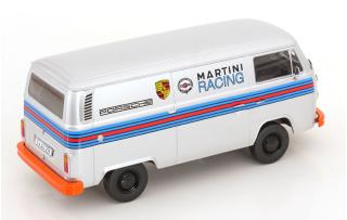 VW T2b Kastenwagen 1972 Porsche Martini Racing silber KK-Scale 1:18 Metallmodell (Türen, Motorhaube... nicht zu öffnen!)