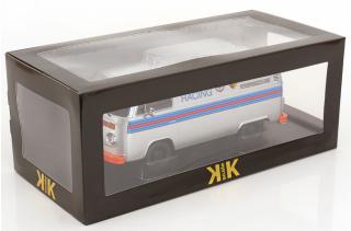 VW T2b Kastenwagen 1972 Porsche Martini Racing silber KK-Scale 1:18 Metallmodell (Türen, Motorhaube... nicht zu öffnen!)