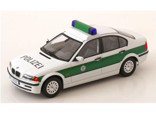 BMW 3er E46 Limousine Polizei  Bayreuth 1999 weiß/grün KK-Scale 1:18 Metallmodell (Türen, Motorhaube... nicht zu öffnen!)