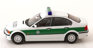 BMW 3er E46 Limousine Polizei  Bayreuth 1999 weiß/grün KK-Scale 1:18 Metallmodell (Türen, Motorhaube... nicht zu öffnen!)