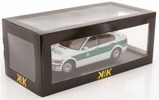 BMW 3er E46 Limousine Polizei  Bayreuth 1999 weiß/grün KK-Scale 1:18 Metallmodell (Türen, Motorhaube... nicht zu öffnen!)