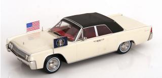 Lincoln Continental Convertible 1963 weiß John F. Kennedy KK-Scale 1:18 Metallmodell (Türen, Motorhaube... nicht zu öffnen!)