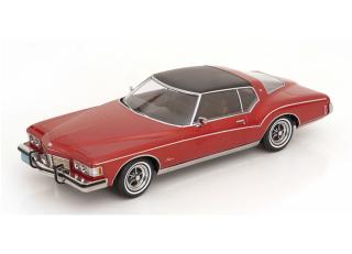 Buick Riviera 1973 rotmetallic/schwarz aus der TV-Serie \"Detektiv Rockford - Anruf genügt\" KK-Scale 1:18 Metallmodell (Türen, Motorhaube... nicht zu öffnen!)