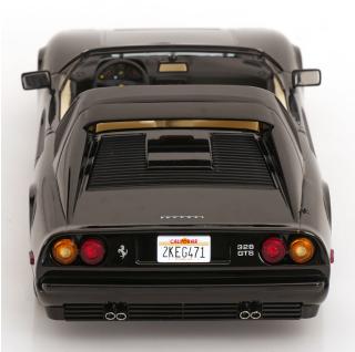 Ferrari 328 GTS 1985 US-Version Miami Vice schwarz KK-Scale 1:18 Metallmodell (Türen, Motorhaube... nicht zu öffnen!)