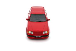 MERCEDES-BENZ 300 E 6.0 AMG RED ( Signal Red 568) 1987 OttO mobile 1:18 Resinemodell (Türen, Motorhaube... nicht zu öffnen!)