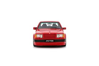 MERCEDES-BENZ 300 E 6.0 AMG RED ( Signal Red 568) 1987 OttO mobile 1:18 Resinemodell (Türen, Motorhaube... nicht zu öffnen!)