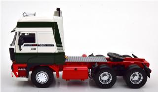 DAF 3600 Space Cab 1986, green/red/white (mit Eddie Stobart Decals) , Road Kings 1:18 funktionstüchtige Lenkung + zu öffenden Türen
