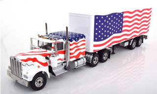 Truck Trailer Stars & Stripes weiß/rot/blau   Road Kings 1:18