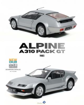 ALPINE A310 PACK GT GRIS MONTEBELLO METALLISE 1983 S1801206 Solido 1:18 Metallmodell