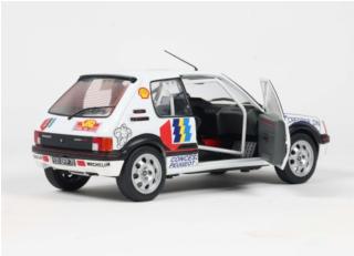 PEUGEOT 205 GTI GR.N WHITE #144 F.DELECOUR RALLYE DU VAR 1987 S1801721 Solido 1:18 Metallmodell