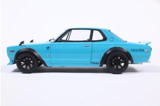 Nissan Skyline 2000 GT-R (KPGC10) HAKOSUKA LIBERTY WALK BODY KIT BLUE 1970 S1813005  Solido 1:18 Metallmodell