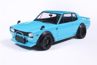 Nissan Skyline 2000 GT-R (KPGC10) HAKOSUKA LIBERTY WALK BODY KIT BLUE 1970 S1813005  Solido 1:18 Metallmodell
