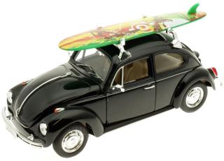 Volkswagen Beetle (Hard Top) mit Surfbrett  Welly 1:24