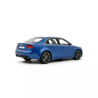 AUDI RS 4 B7 SEDAN SPRINT BLUE 2007 OttO mobile 1:18 Resinemodell (Türen, Motorhaube... nicht zu öffnen!)