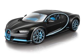 Bugatti Chiron schwarz/blau \"42\" (0-400-0 in 42 Sekunden) Burago 1:18