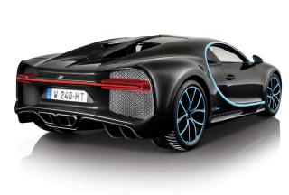 Bugatti Chiron schwarz/blau \"42\" (0-400-0 in 42 Sekunden) Burago 1:18