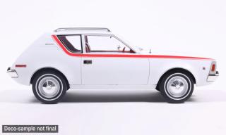 AMC Gremlin, weiss/rot, 1970 MCG 1:18 Metallmodell, Türen und Hauben nicht zu öffnen
