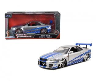 Fast & Furious Brian´s 2002 Nissan Skyline  GT-R silber/blau Jada 1:24