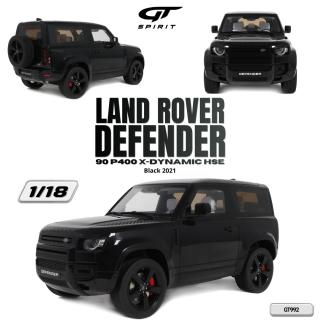 LAND ROVER DEFENDER 90 P400 X-DYNAMIC HSE BLACK 2021 GT Spirit 1:18 Resinemodell (Türen, Motorhaube... nicht zu öffnen!)