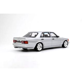 Mercedes-Benz 560 (W126) 6.0 SEL AMG Brilliant Silver 1989 OttO mobile 1:18 Resinemodell (Türen, Motorhaube... nicht zu öffnen!)