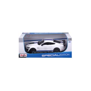 Ford Mustang Shelby GT500 ´20 weiß/blau Maisto 1:18 Metallmodell