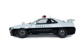 NISSAN SKYLINE GT-R (BNR34) JAPANESE POLICE WHITE 1999 S1804317 Solido 1:18 Metallmodell