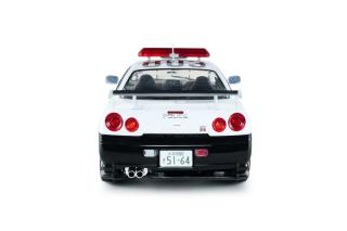 NISSAN SKYLINE GT-R (BNR34) JAPANESE POLICE WHITE 1999 S1804317 Solido 1:18 Metallmodell