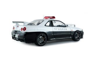 NISSAN SKYLINE GT-R (BNR34) JAPANESE POLICE WHITE 1999 S1804317 Solido 1:18 Metallmodell