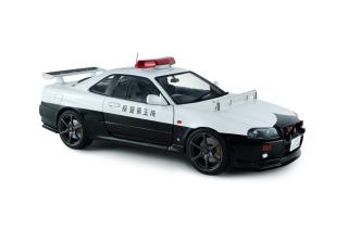 NISSAN SKYLINE GT-R (BNR34) JAPANESE POLICE WHITE 1999 S1804317 Solido 1:18 Metallmodell