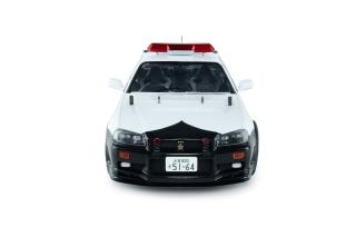 NISSAN SKYLINE GT-R (BNR34) JAPANESE POLICE WHITE 1999 S1804317 Solido 1:18 Metallmodell