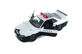 NISSAN SKYLINE GT-R (BNR34) JAPANESE POLICE WHITE 1999 S1804317 Solido 1:18 Metallmodell