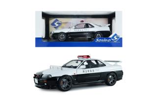 NISSAN SKYLINE GT-R (BNR34) JAPANESE POLICE WHITE 1999 S1804317 Solido 1:18 Metallmodell
