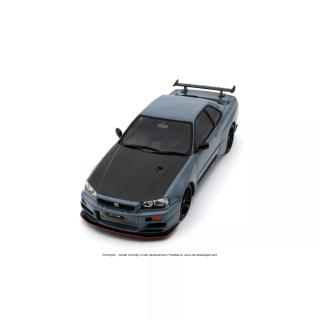 Nissan Skyline GT-R (BNR34) with Body Kit Stealth Grey 2025 OttO mobile 1:18 Resinemodell (Türen, Motorhaube... nicht zu öffnen!)