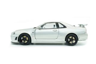 Nissan Skyline GT-R (BNR34) with NISMO Parts – 1999 Silver S1804312 Solido 1:18 Metallmodell