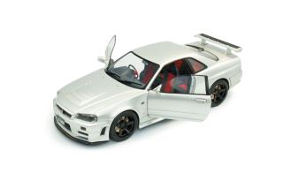 Nissan Skyline GT-R (BNR34) with NISMO Parts – 1999 Silver S1804312 Solido 1:18 Metallmodell