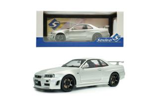 Nissan Skyline GT-R (BNR34) with NISMO Parts – 1999 Silver S1804312 Solido 1:18 Metallmodell